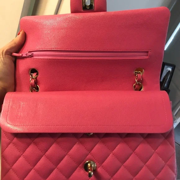 SOLD-Chanel 19c bubble gum pink medium flap - Picture 6 of 12